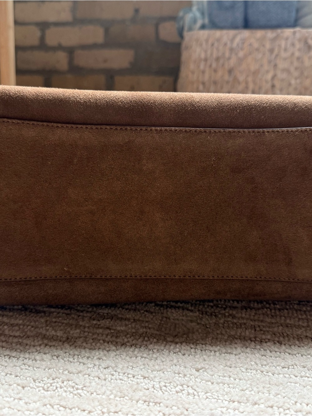 Prada Brown Suede Top-Handle Satchel| Dust Bag Included ✨ - Picture 5 of 11